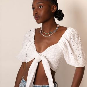 White crop top